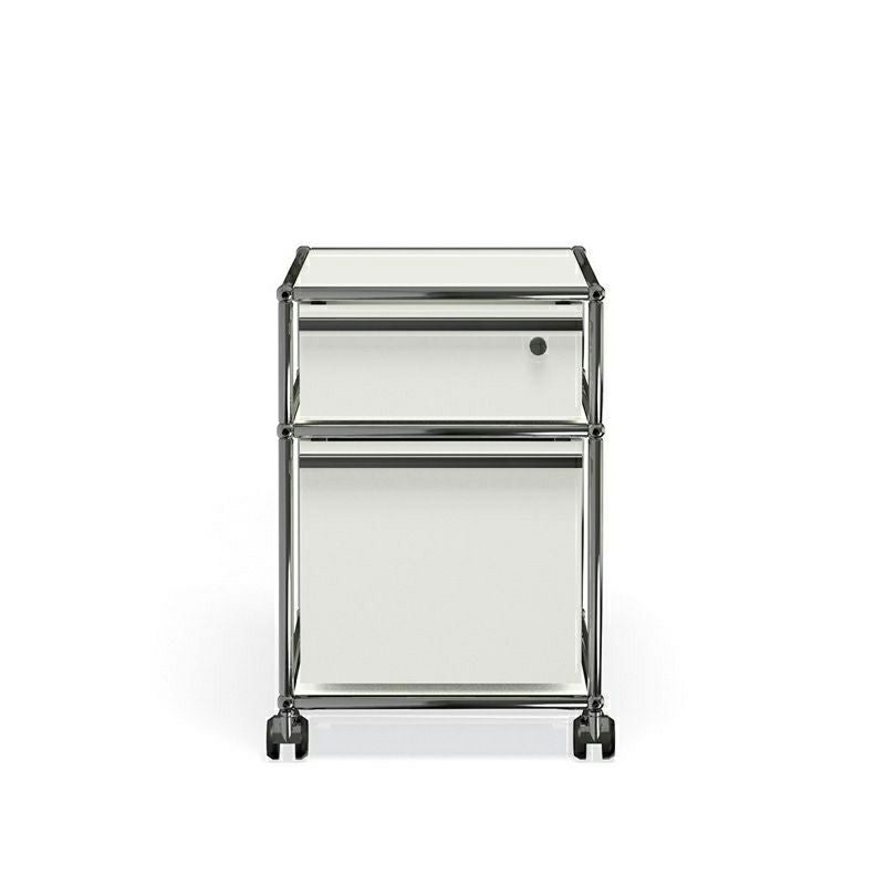 USM ユーエスエム USMハラー ワゴン （鍵付き・A6サイズドロワー×1・A4サイズドロワー×1） サイズ：W418×D523×H605mm