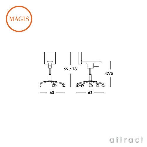 MAGIS マジス 360° CHAIR 360 チェア 昇降式回転チェア オフィスチェア カラー：ブラック SD1540 デザイン：コンスタンチン・グルチッチ