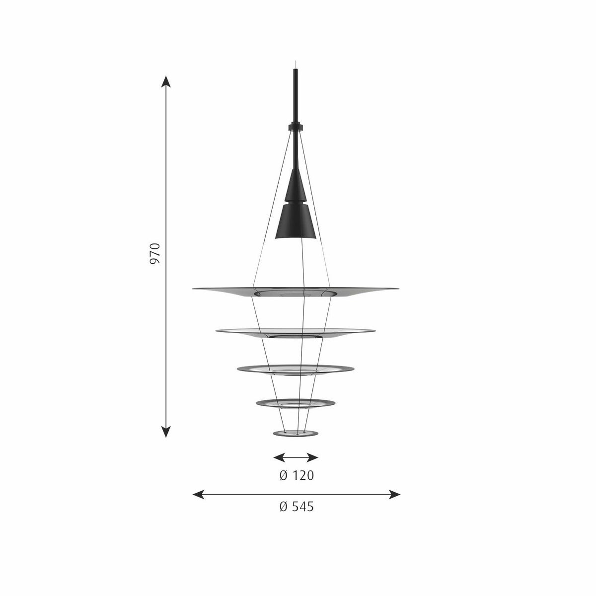 Louis Poulsen ルイスポールセン Enigma 545 エニグマ 545 Pendant Light ペンダント ライト カラー：ブラック デザイン：内山 章一
