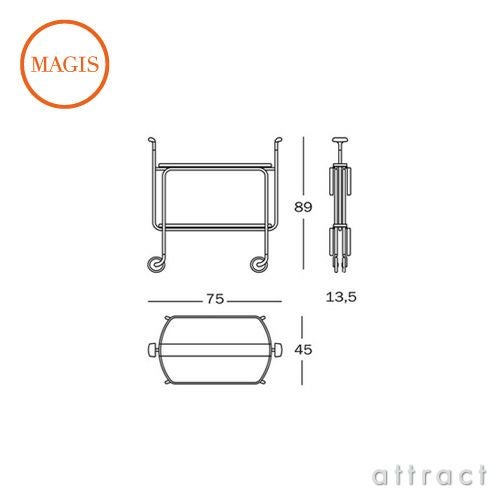 MAGIS マジス Transit トランジット 折りたたみ式ワゴン キャスター付き AC127 カラー：ホワイト デザイン：デビット・メラー