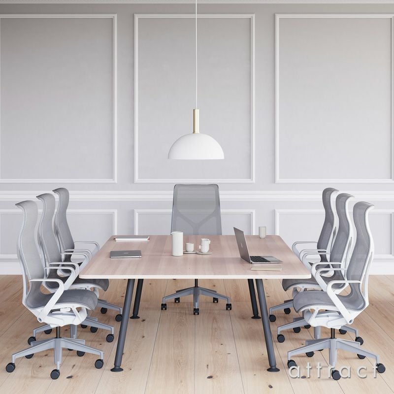 Herman Miller ハーマンミラー Cosm Chair コズムチェア ローバック アジアチルト スタジオホワイト 固定アーム 自動ハーモニックチルト （カーペット用キャスター） デザイン：Studio 7.5