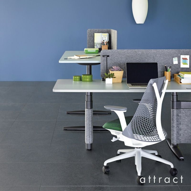 Herman Miller ハーマンミラー Sayl Chair セイルチェア サスペンション ミドルバック フレーム＆ベース：ブラック （堅床・カーペット用キャスター） ファブリック：コスモス（ブラック） デザイン：イヴ・ベアール