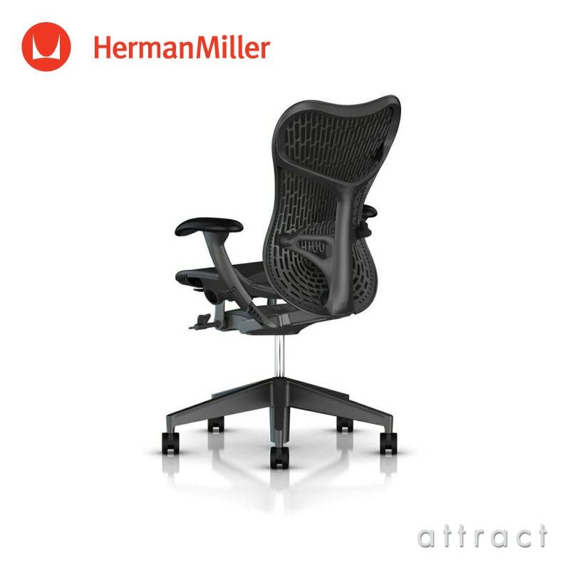 Herman Miller ハーマンミラー Mirra 2 Chair ミラ 2 チェア グラファイト バタフライ サスペンション＆ラティテュードファブリック（ブラック） アジャスタブルアーム （カーペット用キャスター） デザイン：Studio 7.5