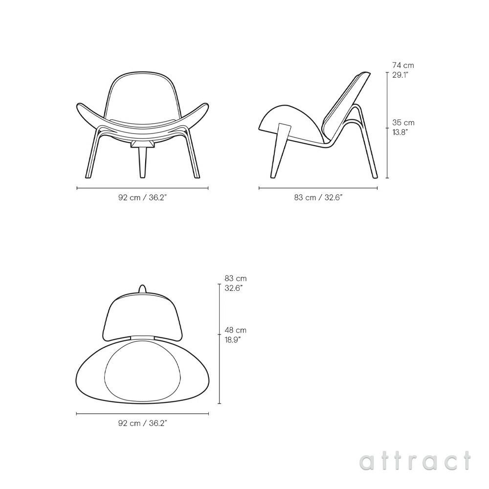 Carl Hansen & Son カール・ハンセン＆サン CH07 シェルチェア イージーチェア　オーク （オイルフィニッシュ） 張座：レザー Cowhide デザイン：ハンス・J・ウェグナー