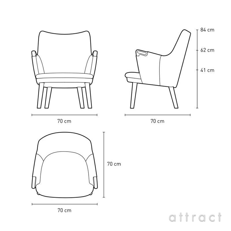 Carl Hansen & Son カール・ハンセン＆サン CH71 ミニベア ラウンジチェア オーク（ホワイトオイルフィニッシュ）　ファブリック：DivinaMelange 120 クッション：Hallingdal 130 デザイン：ハンス・J・ウェグナー