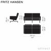 FRITZ HANSEN フリッツ・ハンセン PK31 2人掛けソファ W137cm グレースレザー カラー：3色 マットクロームスプリングスチールベース デザイン：ポール・ケアホルム