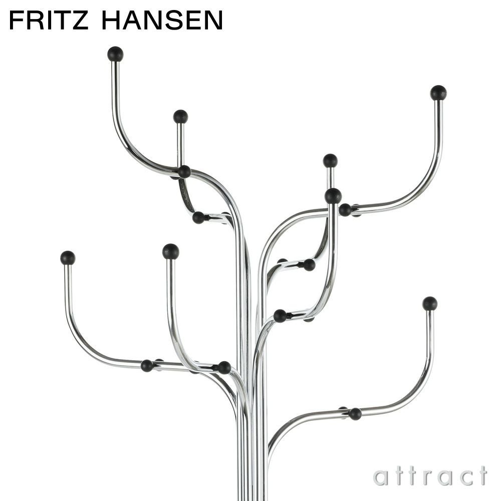 FRITZ HANSEN フリッツ・ハンセン COAT TREE コートツリー 9999 カラー：クローム仕上げ ブラックフック デザイン：シセ・ヴェアナー