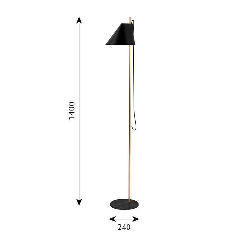 Louis Poulsen ルイスポールセン Yuh Floor Brass ユー フロアランプ ブラス 可動式シェード スタンドライト デザイナーズ照明・間接照明 組込LED電球 真鍮 カラー：ホワイト 大理石 デザイン：GamFratesi ガムフラテーシ