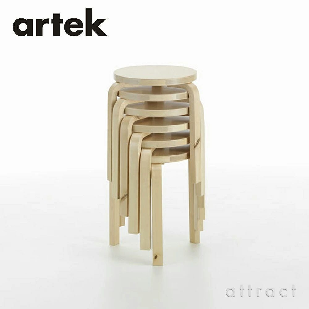 Artek アルテック STOOL E60 スツール E60 4本脚 バーチ材 スタンダードカラー：6色 スタッキング可能 デザイン：アルヴァ・アアルト