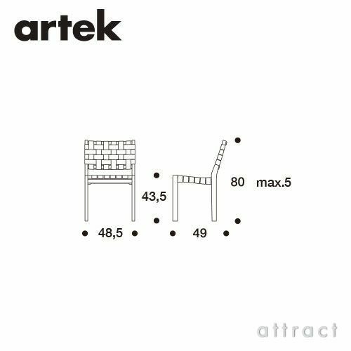 Artek アルテック 611 CHAIR 611チェア スタッキングチェア バーチ ブラックラッカー ウェビングテープ：3色 デザイン：アルヴァ・アアルト