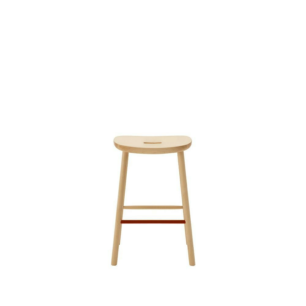 Maruni マルニ木工 MARUNI COLLECTION マルニコレクション T&O ティーアンドオー O2 スツール Mid メープル（C-0 ナチュラルクリア） スチールカラー：4色 デザイン：ジャスパー・モリソン