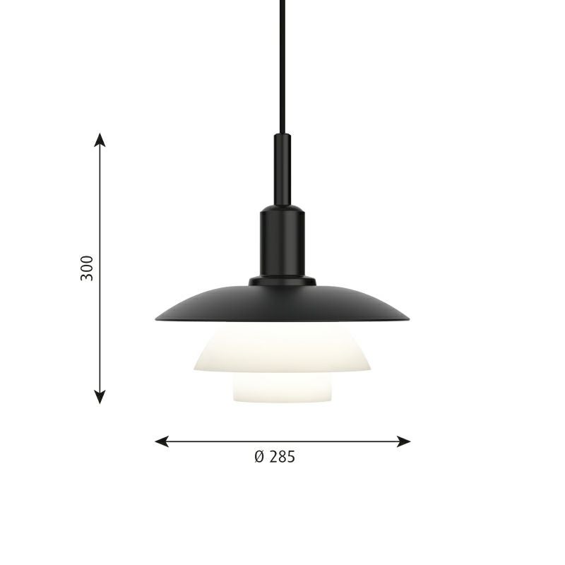 Louis Poulsen ルイスポールセン PH 3/3 Pendant ペンダントライト Φ285mm カラー：ブラックメタル × 乳白ガラス デザイン：ポール・ヘニングセン
