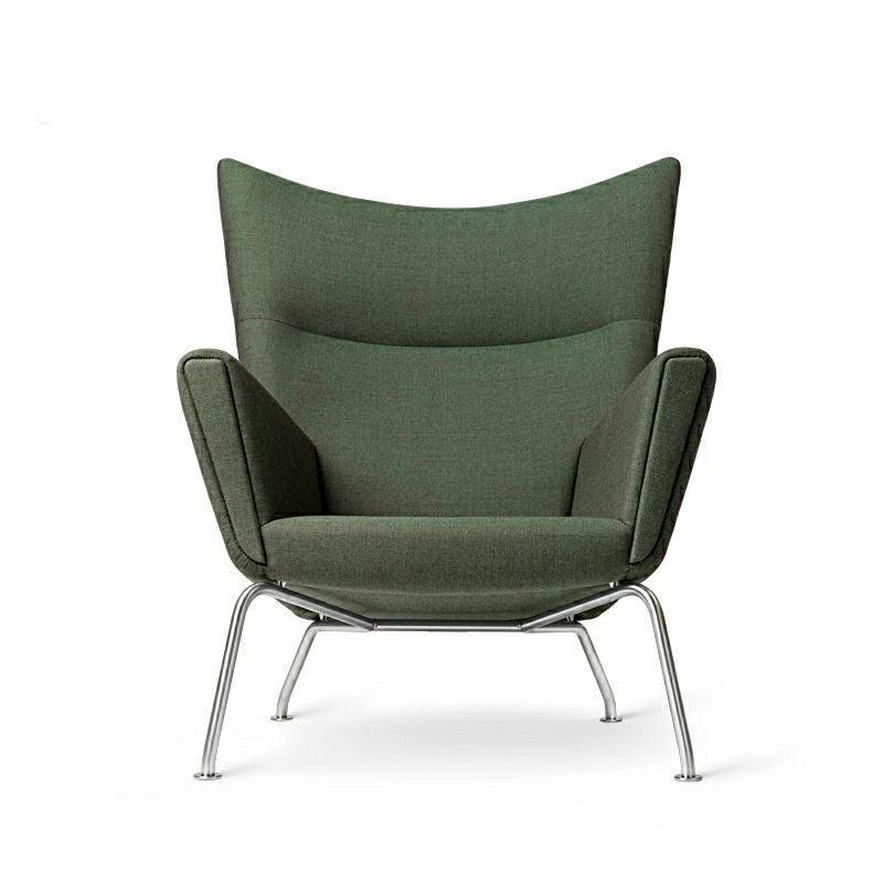 Carl Hansen & Son カール・ハンセン＆サン CH445 ラウンジチェア Wing Chair ウイングチェア ステンレススチール ファブリック：Passion パッション 5色 フットスツール無し デザイン：ハンス・J・ウェグナー