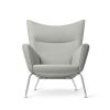 Carl Hansen & Son カール・ハンセン＆サン CH445 ラウンジチェア Wing Chair ウイングチェア ステンレススチール ファブリック：Passion パッション 5色 フットスツール無し デザイン：ハンス・J・ウェグナー