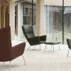 Carl Hansen & Son カール・ハンセン＆サン CH445 ラウンジチェア Wing Chair ウイングチェア ステンレススチール ファブリック：Passion パッション 5色 CH446 フットスツールセット