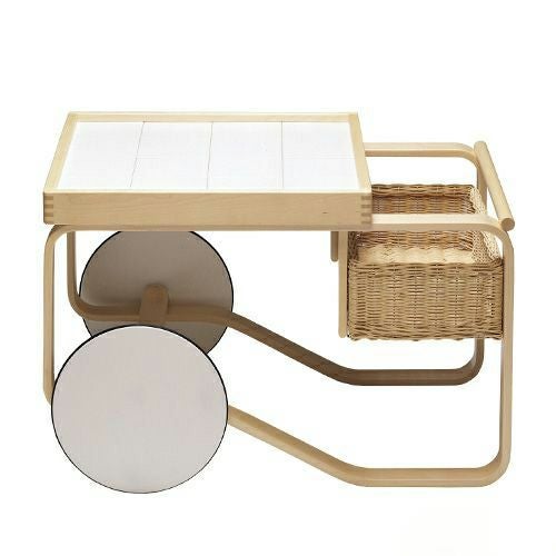 Artek アルテック TEA TROLLEY 900 ティートロリー900 バーチ材 クリアラッカー仕上げ カラー：ブラック・ホワイト デザイン：アルヴァ・アアルト