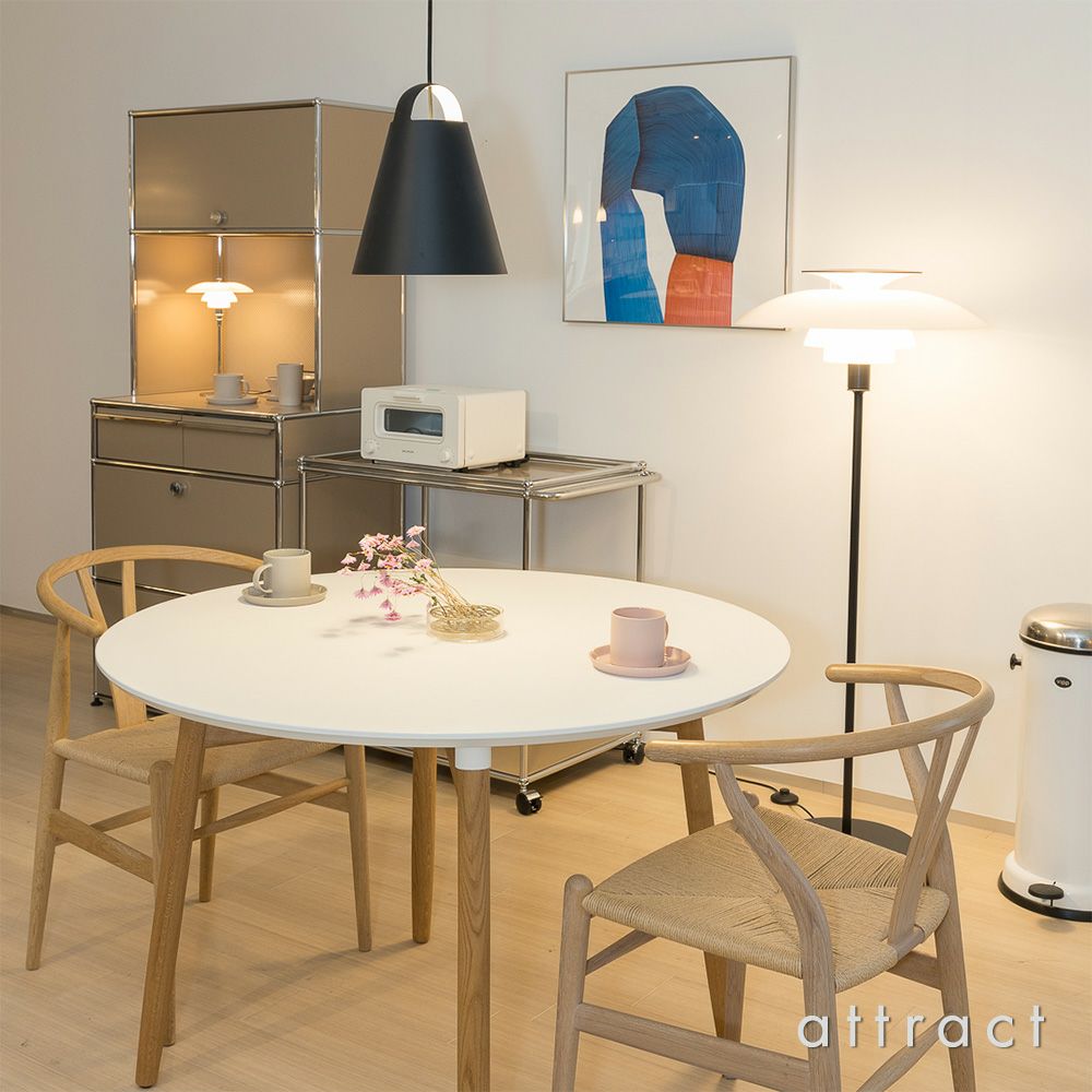Carl Hansen & Son カール・ハンセン＆サン BA103 Preludia Table プレルディア ダイニングテーブル サイズ：Φ110×H72cm オーク カラー：ホワイトラミネート デザイン：ブラッド・アスカロン