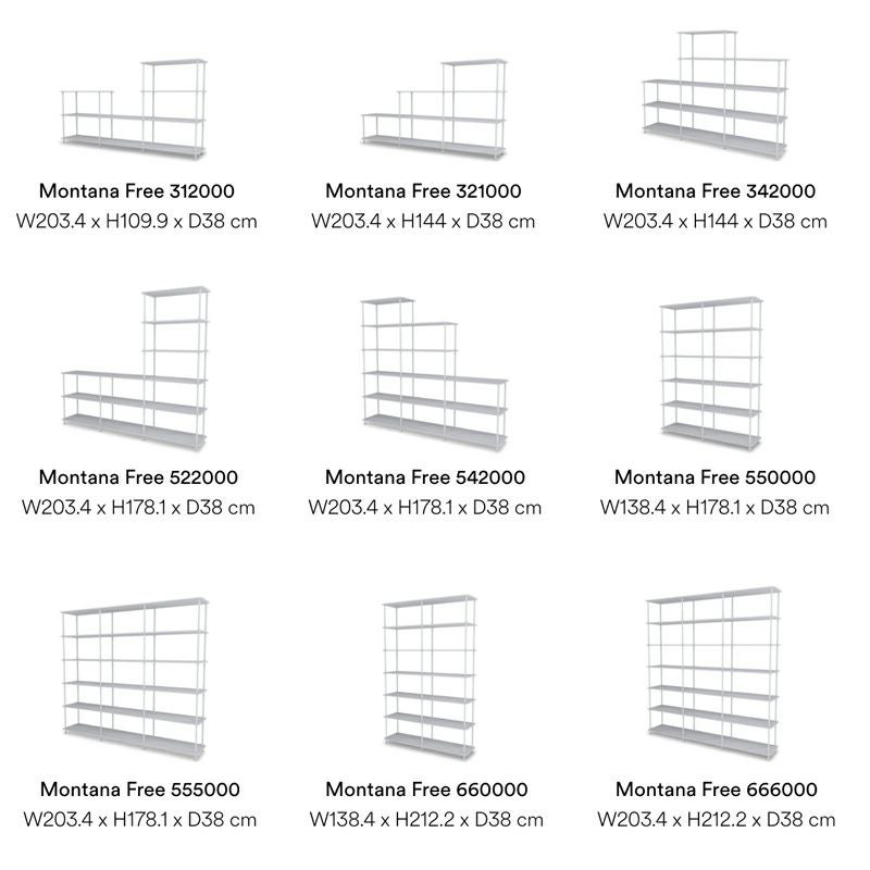 Montana モンタナ Montana Free モンタナ フリー 542000 5段 4段 2段 × 3列 ユニット シェルフ キャビネット カラー：7色 デザイン：Jakob Wagner ヤコブ・ワグナー