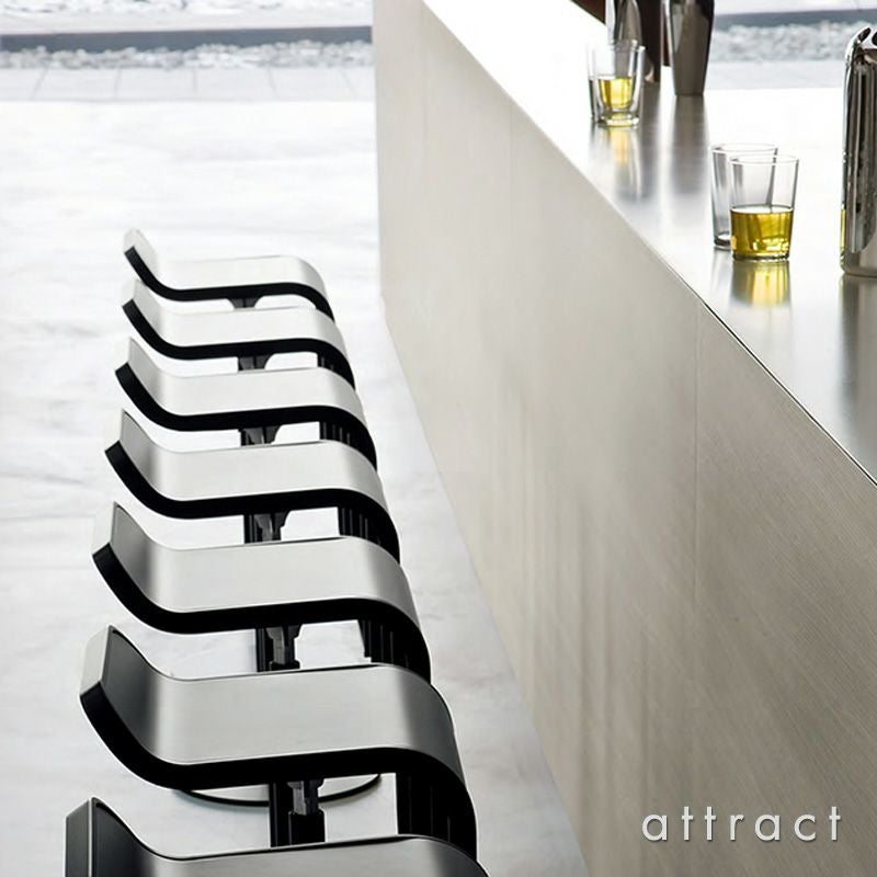 lapalma ラパルマ LEM レム カウンタースツール ハイ・ロー 昇降式カウンターチェア 座面：レザー・フェニックス（2種類） フレーム：パウダーコートスチール デザイン：AZUMI