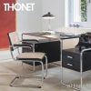THONET トーネット S 32 V チェスカチェア アームレス カンティレバー フレーム：ブラック 座面：籐編み デザイン：マルセル・ブロイヤー