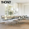 THONET トーネット S 64 V チェスカチェア アームチェア カンティレバー フレーム：ブラック 座面：籐編み デザイン：マルセル・ブロイヤー