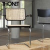 THONET トーネット S 64 V チェスカチェア アームチェア カンティレバー フレーム：ブラック 座面：籐編み デザイン：マルセル・ブロイヤー