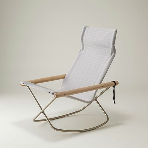 Nychair X Rocking Shikiri ニーチェアエックス シキリ ロッキングチェア 折りたたみ 木部カラー：2色 シートカラー：3色 テキスタイルデザイナー：河東 梨香