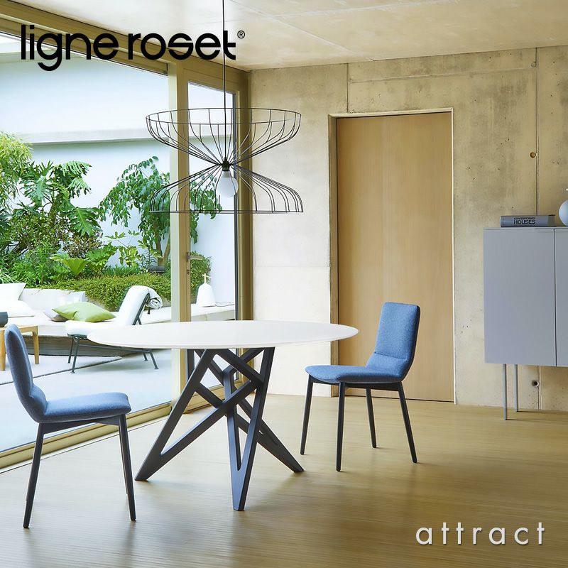 ligne roset リーン・ロゼ ROSETEnnea ロゼエンネア ダイニングテーブル サイズ：Φ120cm カラー：マーブルセラミック ホワイト ベース：2色 デザイン：ヴァンサン・トルジュマン