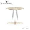 Carl Hansen & Son カールハンセン＆サン E022 Embrace Outdoor Table エンブレイス アウトドア テーブル 屋外用 ダイニングテーブル サイズ：Φ80×H74cm チーク 無塗装 支柱：ステンレス デザイン：Eoos イーオス
