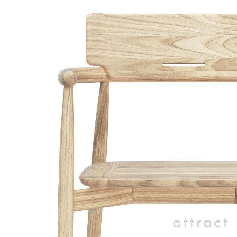 Carl Hansen & Son カールハンセン＆サン E008 Embrace Outdoor Series エンブレイス アウトドア シリーズ 屋外用 ダイニングチェア チーク 無塗装 支柱：ステンレス デザイン：Eoos イーオス