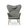 Carl Hansen & Son カール・ハンセン＆サン CH78 ラウンジチェア ママ ベアチェア オーク ソープフィニッシュ ファブリック：Fiord フィヨルド 6色 ネックピローセット デザイン：ハンス・J・ウェグナー