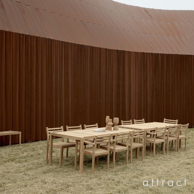 Carl Hansen & Son カール・ハンセン＆サン AH アウトドアシリーズ AH Outdoor Series アームレスチェア ダイニングチェア AH501 チーク　無塗装仕上げ アウトドア 屋外 デザイン：アルフレッド・ホーマン