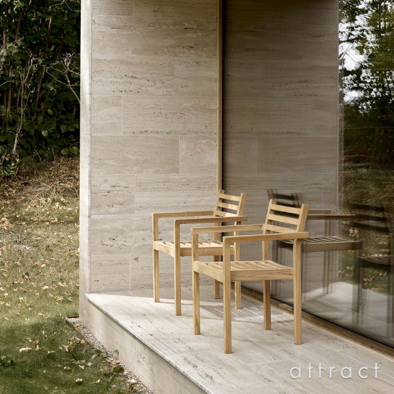 Carl Hansen & Son カール・ハンセン＆サン AH アウトドアシリーズ AH Outdoor Series アームチェア ダイニングチェア AH502 チーク　無塗装仕上げ アウトドア 屋外 デザイン：アルフレッド・ホーマン
