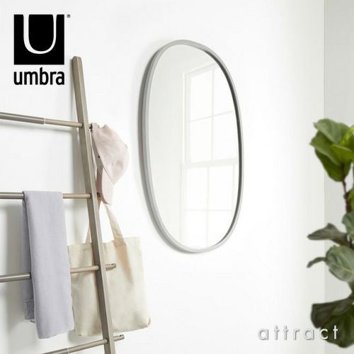 umbra アンブラ HUB OVAL MIRROR ハブ オーバルミラー サイズ：W61cm ウォールミラー 壁掛け 鏡 縦横対応 カラー：2色 デザイン：ポール・ローワン