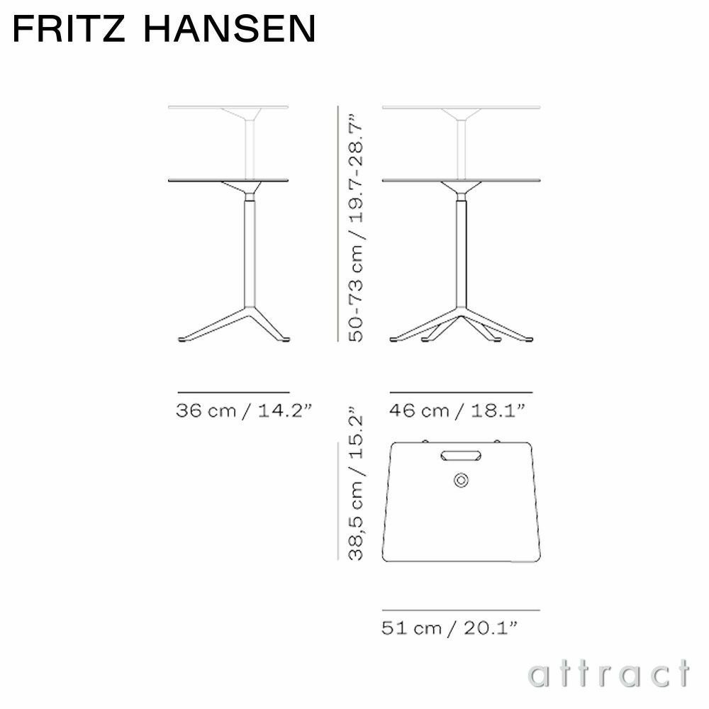 FRITZ HANSEN フリッツ・ハンセン LITTLE FRIEND リトルフレンド KS13 4本脚 スクエア天板 サイドテーブル 高さ調節機能付き カラー：8色 デザイン：キャスパー・サルト