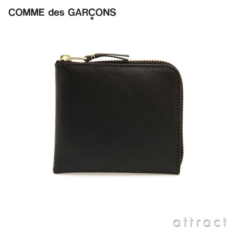 【未使用】Comme Des Garçons 黒 レザーウォレット COMME des GARCONS コムデギャルソン DES 財布 二つ折り財布 ブラック