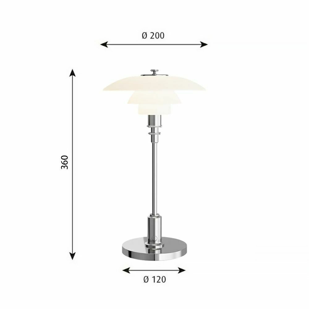 ouis Poulsen ルイスポールセン PH 2/1 Portable Table ポータブル テーブルランプ スタンドライト Φ200mm カラー：シルヴァー・クローム