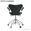 FRITZ HANSEN フリッツ・ハンセン SERIES 7 セブンチェア 3217 アームチェア フルパディング 張地：Christianshavn クリスチャンハウン ファブリックカラー：グレー（1173） ベースカラー：クローム仕上げ デザイン：アルネ・ヤコブセン （シート高さ調整機能 44-56cm・回転機能・キャスター付き）