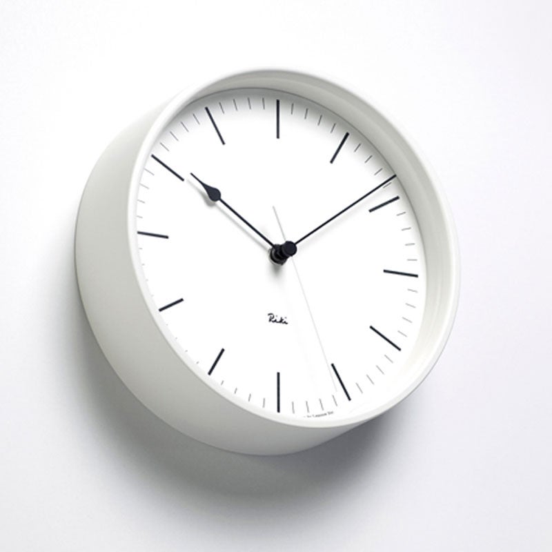 Lemnos レムノス RIKI STEEL CLOCK リキ スチールクロック WR08-24 ウォールクロック 壁掛け時計 電波時計 Φ204mm カラー：2色 デザイン：渡辺 力