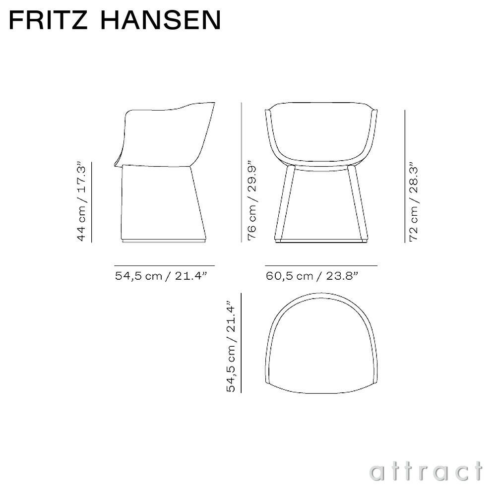 FRITZ HANSEN フリッツ・ハンセン MONOLIT モノリット CM221 ダイニングチェア レザーパイピングありモデル