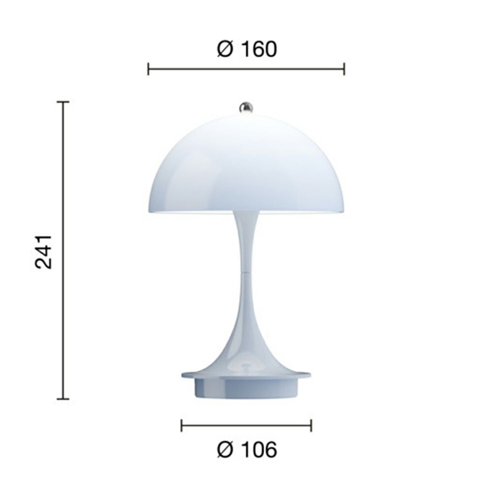 Louis Poulsen ルイスポールセン Panthella 160 Portable パンテラ 160 ポータブル （V3） テーブルランプ カラー：オパール・ペール・ブルー デザイン：ヴェルナー・パントン