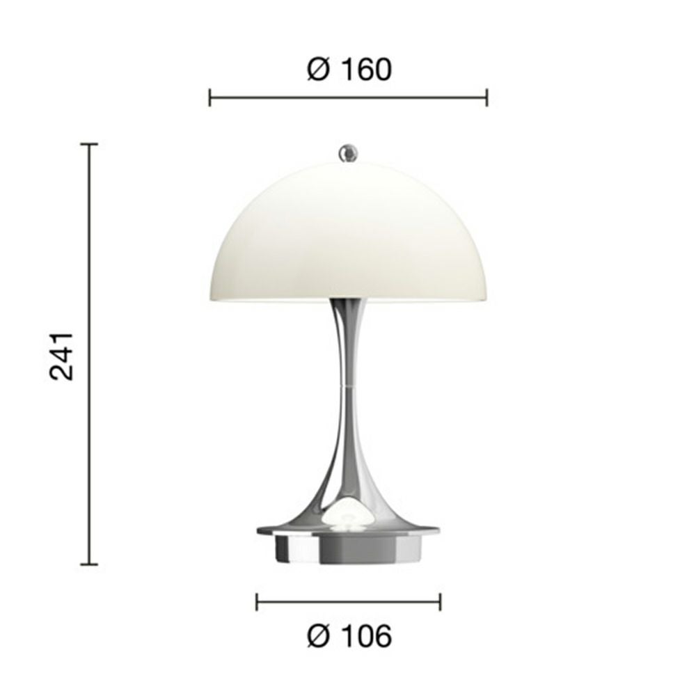 Louis Poulsen ルイスポールセン Panthella 160 Portable パンテラ 160 ポータブル （V3） テーブルランプ カラー：オパール・ベージュ クローム デザイン：ヴェルナー・パントン