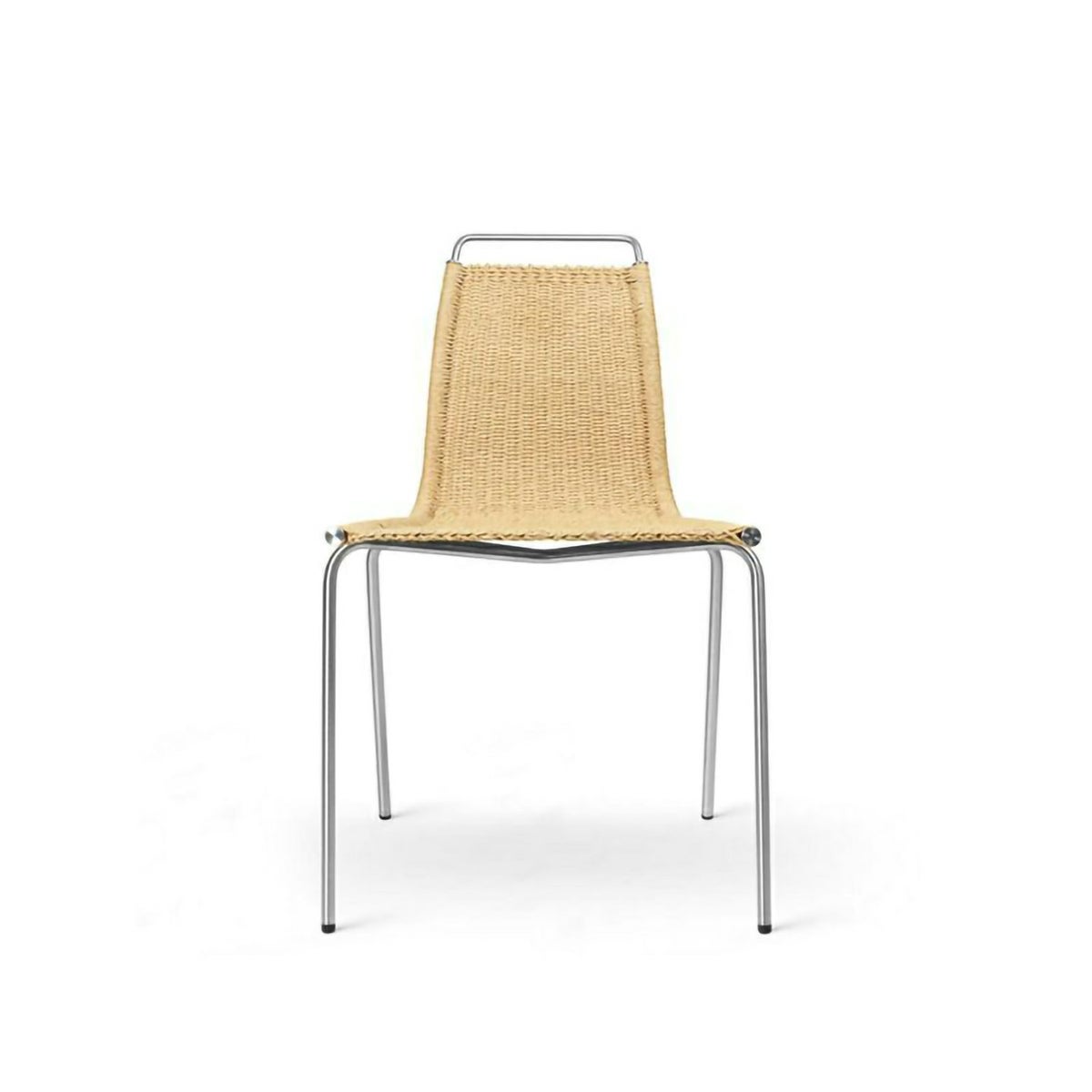 Carl Hansen & Son カール・ハンセン＆サン BA103 ダイニングテーブル Φ110cm ホワイトラミネート×オーク（オイルフィニッシュ） 1台 + PK1 ダイニングチェア ステンレスフレーム 2脚 セット