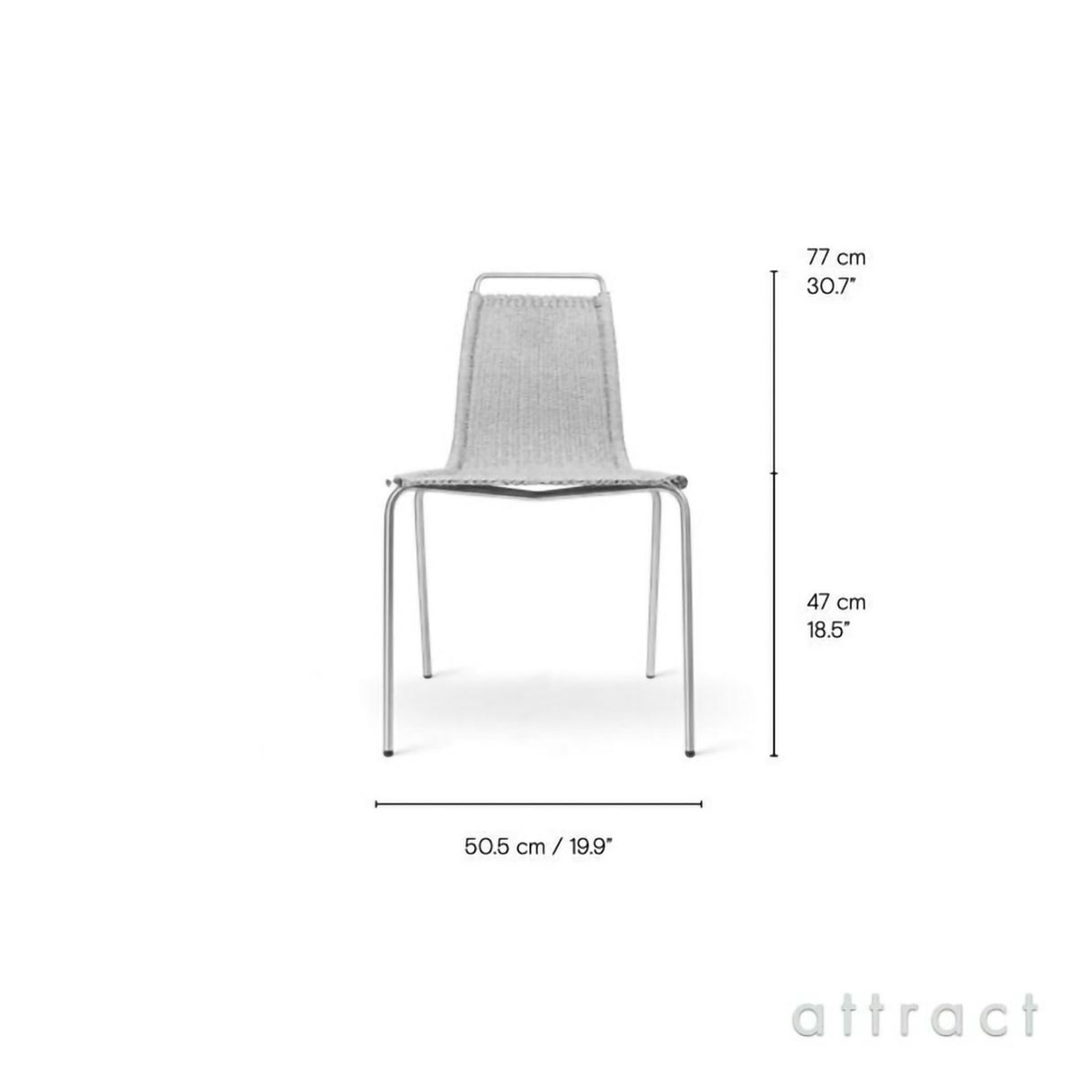 Carl Hansen & Son カール・ハンセン＆サン BA103 ダイニングテーブル Φ110cm ホワイトラミネート×オーク（オイルフィニッシュ） 1台 + PK1 ダイニングチェア ステンレスフレーム 2脚 セット