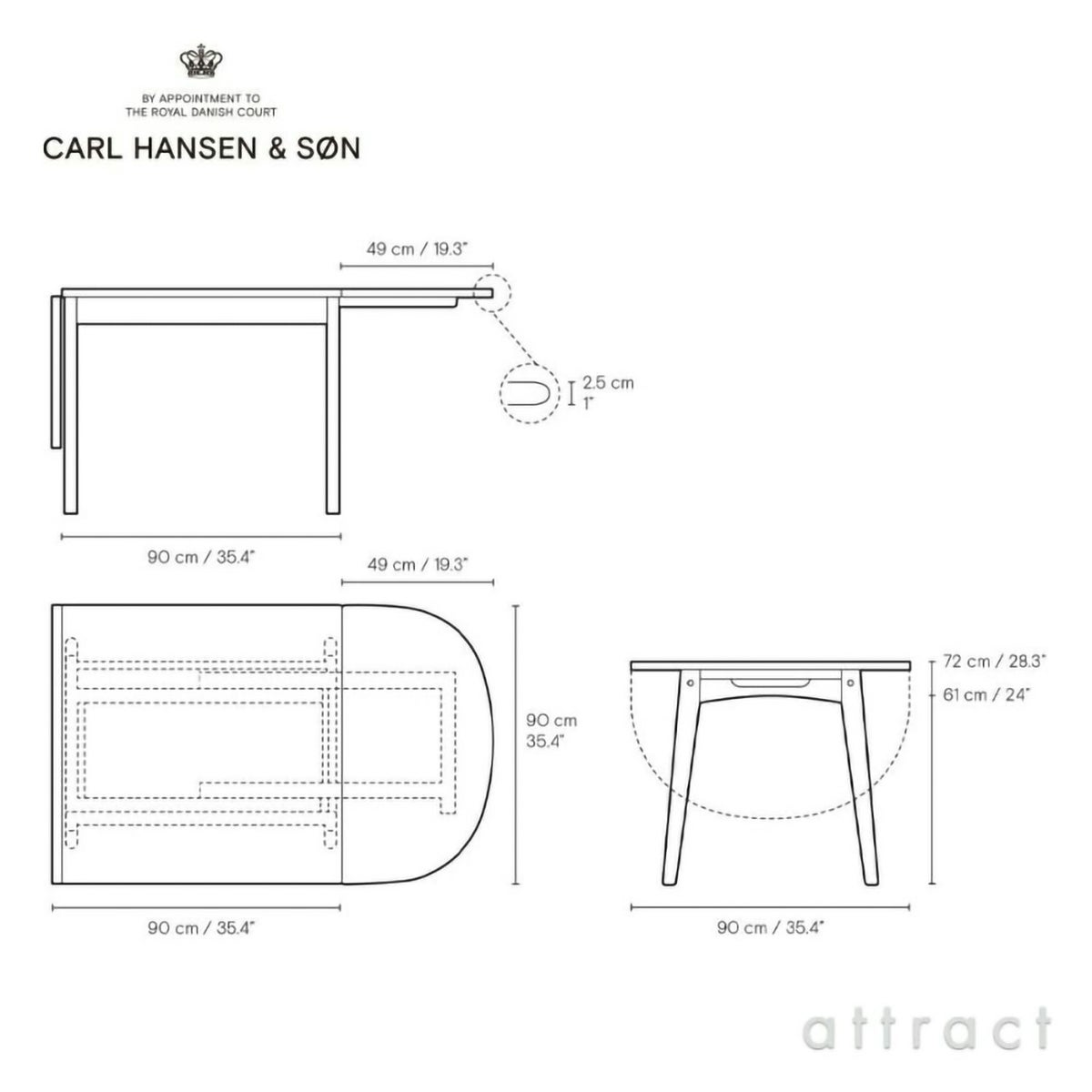  Carl Hansen & Son カール・ハンセン＆サン CH002 伸長式ダイニングテーブル W90～188cm オーク（オイルフィニッシュ） 1台 + CH36 アームレスチェア ビーチ （ソープフィニッシュ） 2脚 + CH24 Yチェア ビーチ （ソープフィニッシュ） 2脚 セット