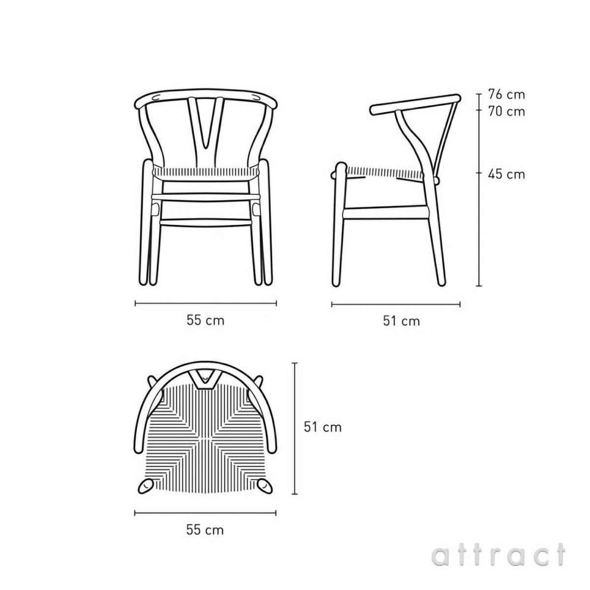  Carl Hansen & Son カール・ハンセン＆サン CH002 伸長式ダイニングテーブル W90～188cm オーク（オイルフィニッシュ） 1台 + CH36 アームレスチェア ビーチ （ソープフィニッシュ） 2脚 + CH24 Yチェア ビーチ （ソープフィニッシュ） 2脚 セット