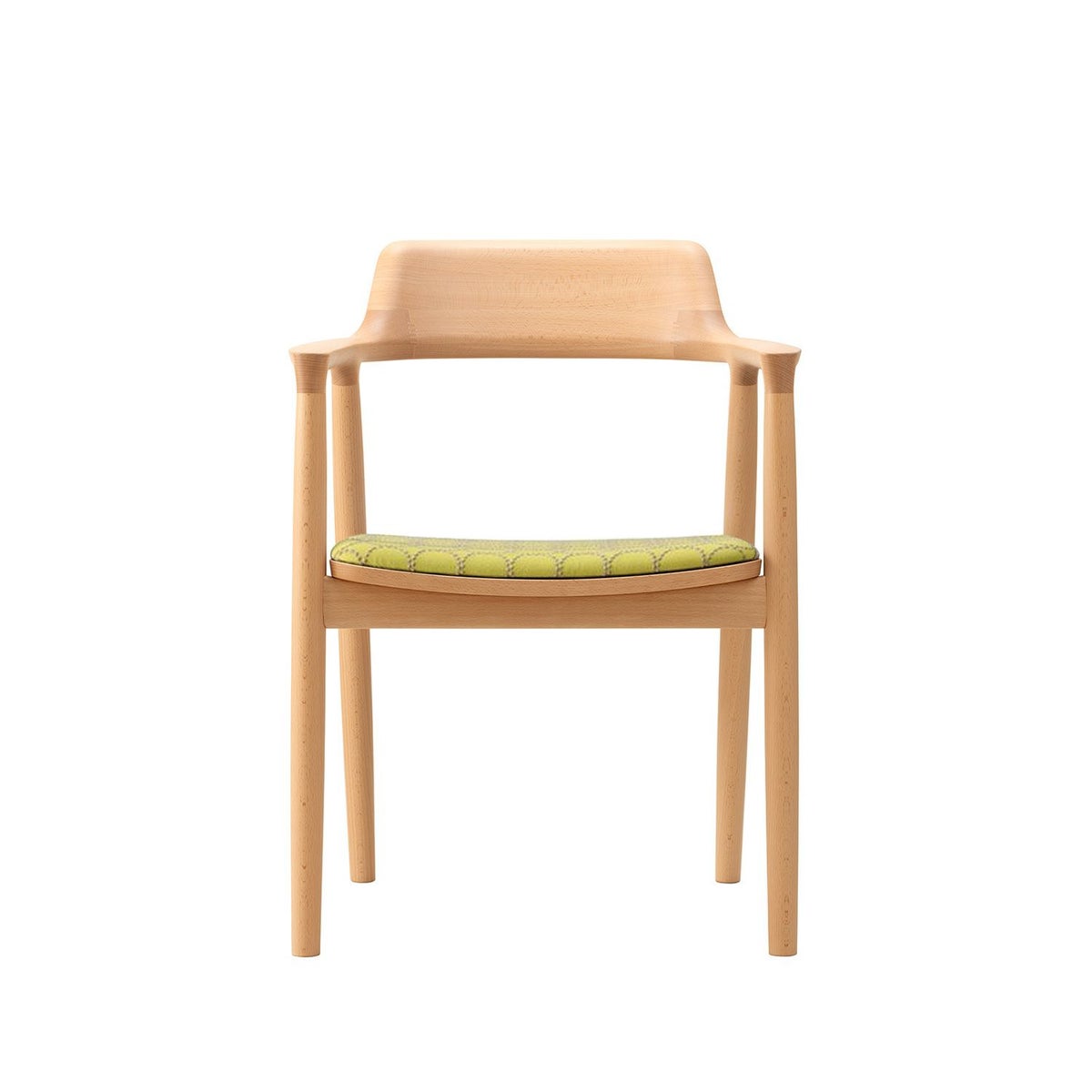 Maruni マルニ木工 MARUNI COLLECTION × mina perhonen マルニコレクション × ミナペルホネン HIROSHIMA ヒロシマ アームチェア スチームド 張座：ファブリック（M-06 dop -tambourine-） デザイン：深澤 直人