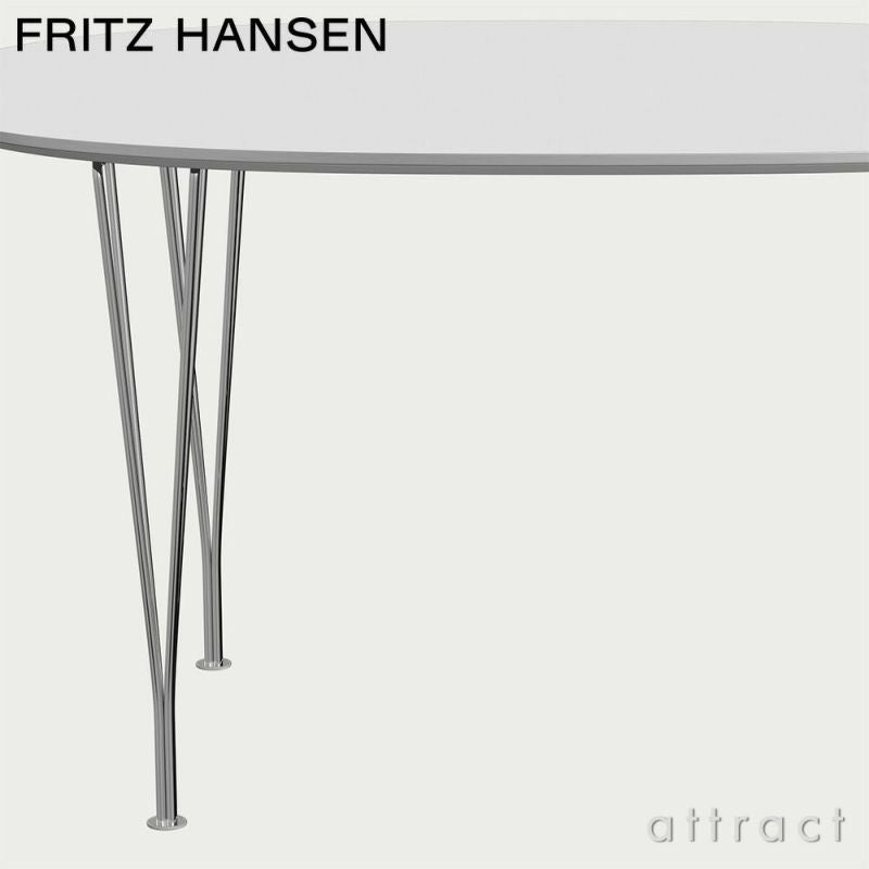 FRITZ HANSEN フリッツ・ハンセン SUPERELLIPSE スーパー楕円テーブル B611 ダイニングテーブル 90×135cm 天板：グレーラミネート スパンレッグカラー：クローム仕上げ デザイン：ピート・ハイン、ブルーノ・マットソン