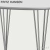 FRITZ HANSEN フリッツ・ハンセン SUPERCIRCULAR スーパー円テーブル B603 ダイニングテーブル 100×100cm 天板：ホワイトラミネート スパンレッグカラー：クローム仕上げ デザイン：ピート・ハイン、ブルーノ・マットソン、アルネ・ヤコブセン