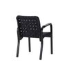 Artek アルテック 45 Armchair 45 アームチェア ラウンジチェア ブラックラッカー リネンウェビングテープ カラー：6色 アームレスト：レザーカバー デザイン：アルヴァ・アアルト